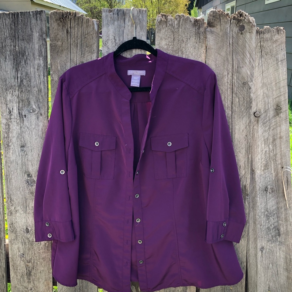 Laura Scott Rich Purple Blouse Size 16-18W